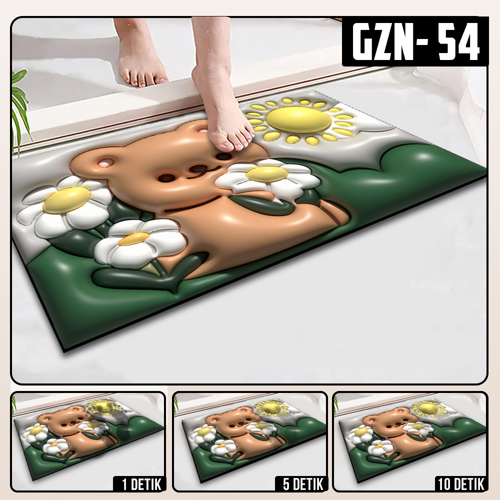 Keset Diatomite 3D Kotak Anti Slip Keset Kamar Mandi Keset Lantai Menyerap Air 3D Karakter Futureworld-GZN-54