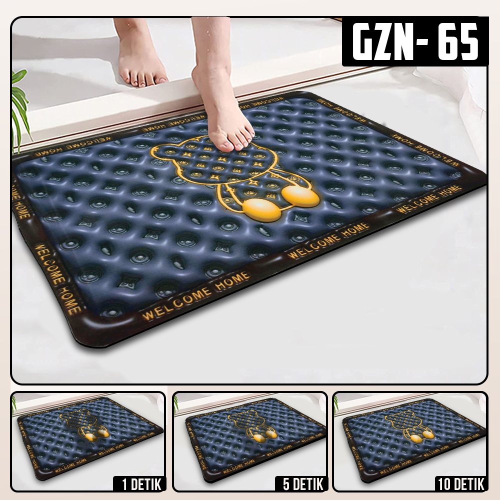 Keset Diatomite 3D Kotak Anti Slip Keset Kamar Mandi Keset Lantai Menyerap Air 3D Karakter Futureworld-GZN-65