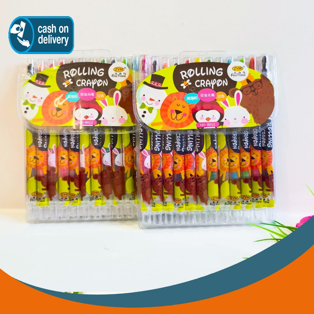 

Krayon putar rolling crayon (1 set isi motif hewan 12 pcs) kode HO-8012 termurah alat gambar melukis mewarnai COD bagus ALAT TULIS ORIGINAL