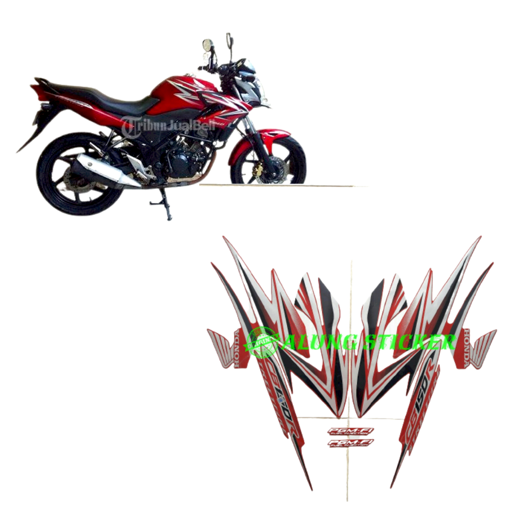 STIKER STRIPING LIS LES BODY MOTOR CB150R 2013 MERAH 1SET STANDAR