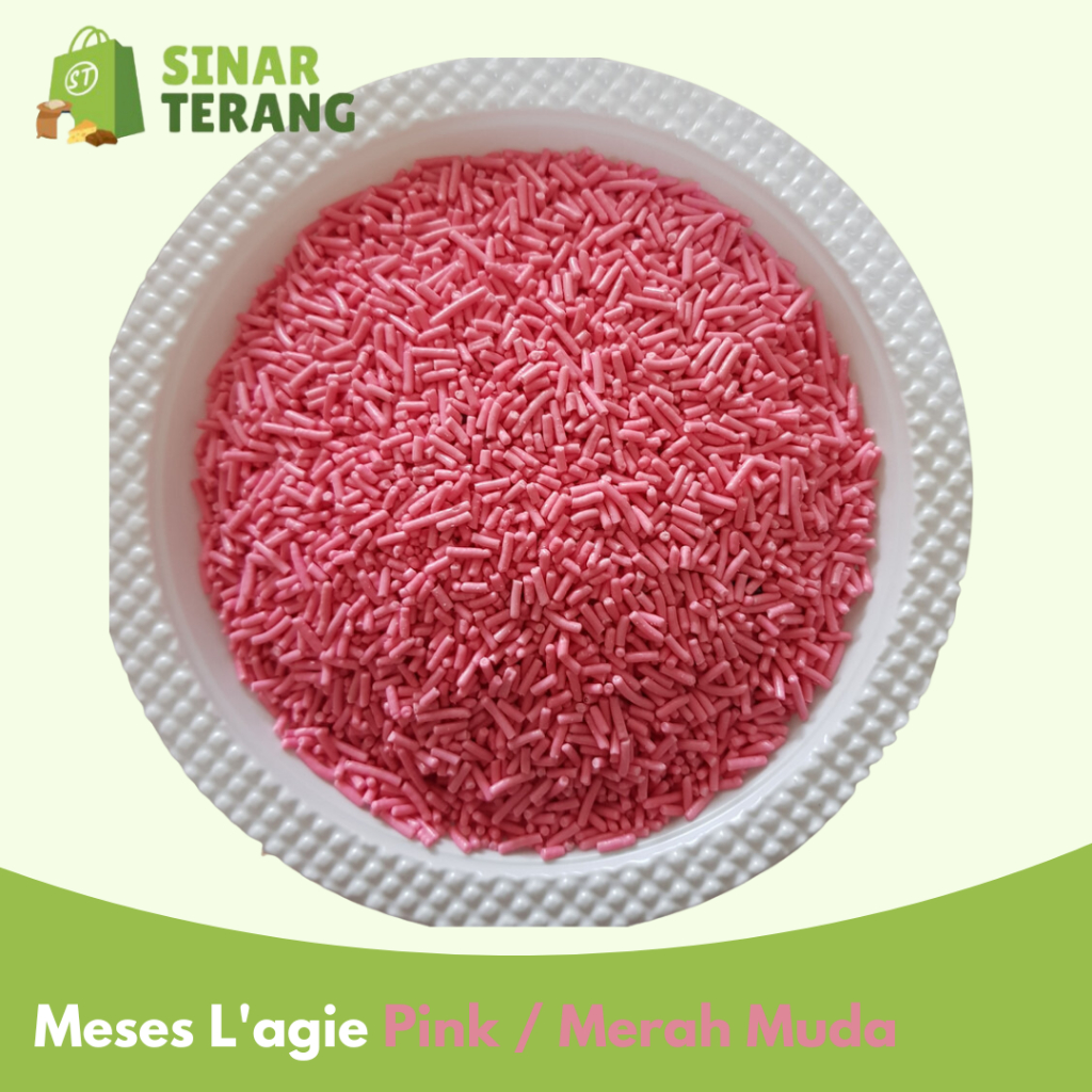 

Meses LAGIE PINK 100 gram coklat 1 warna butir merah muda