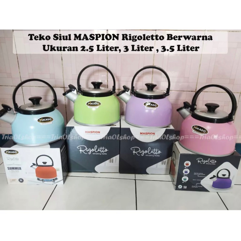Maspion Teko Siul 2.5 Liter, 3 Liter, 3.5 Liter, 5 Liter /Teko Siul Mikado Rigoletto /Ceret Bunyi