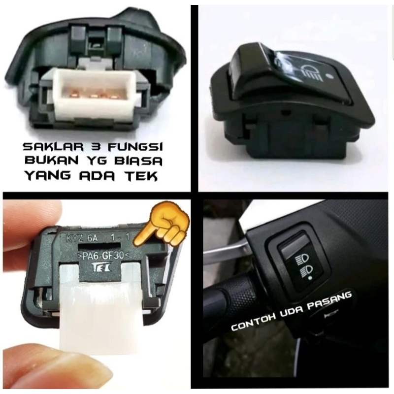 saklar lampu motor Honda 3 pungsi - saklar lampu beat