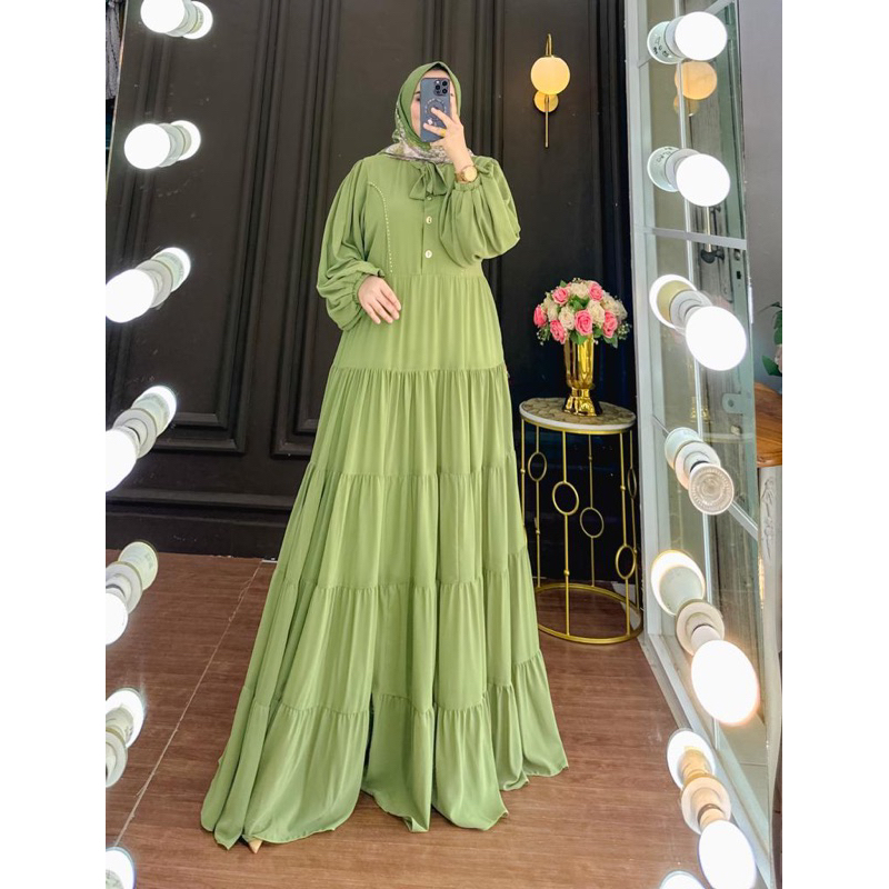 Nayla dress/gamis polos/gamis simple/gamis ceruty payung/gamis polos remple