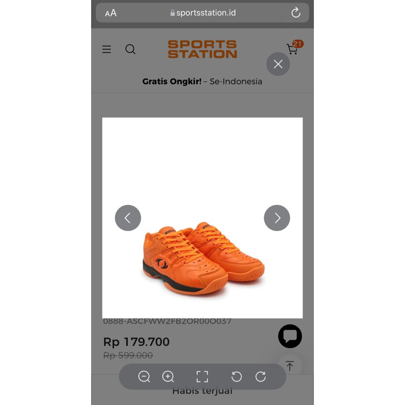 NEW Astec Geri Women's Badminton Shoes - Orange/Black Size 37 / Sepatu Bulu Tangkis original Sportst
