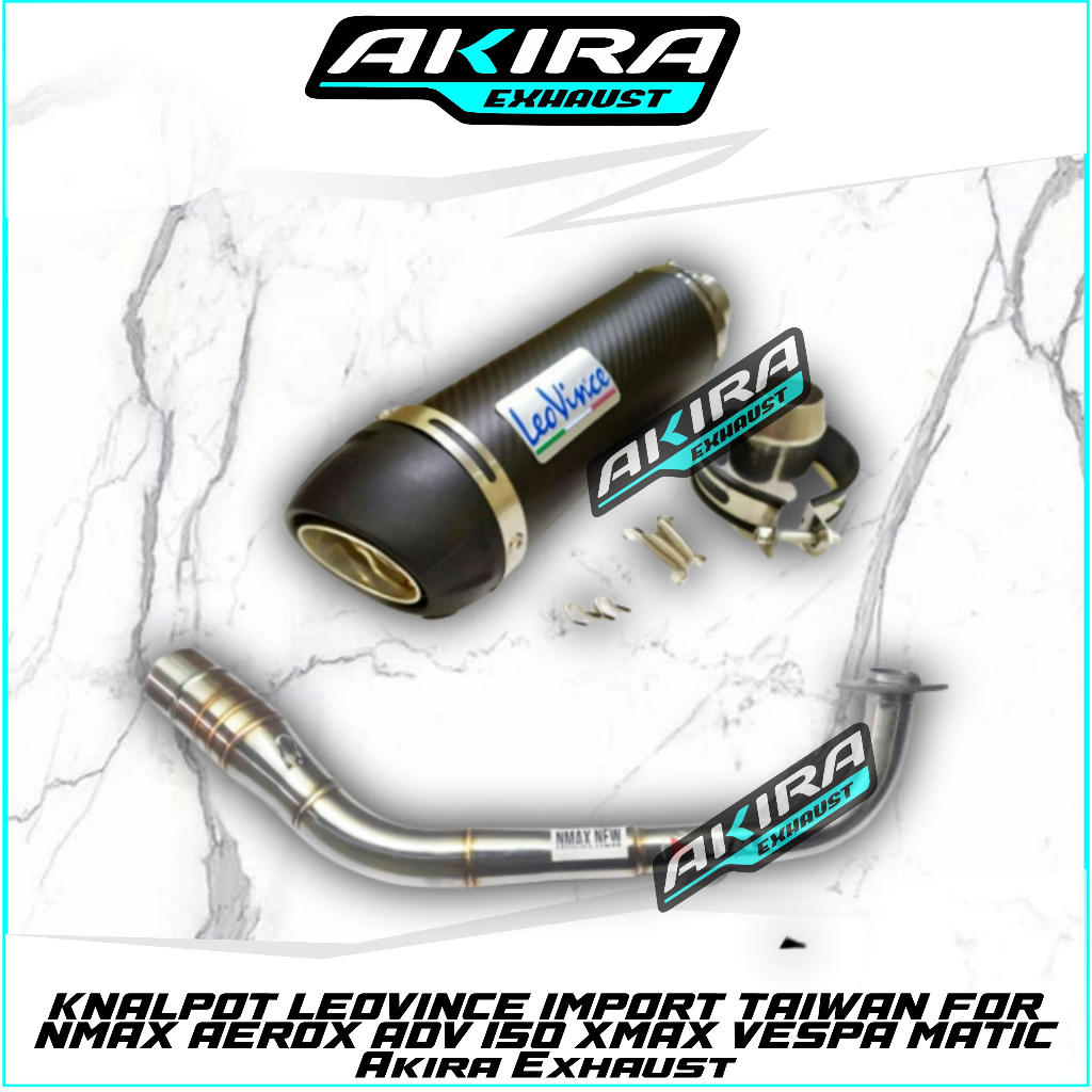KNALPOT LEOVINCE IMPORT TAIWAN FOR NMAX AEROX ADV 150 XMAX VESPA MATIC AKIRA EXHAUST