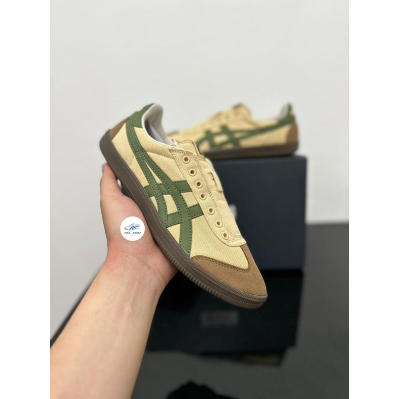 Sepatu Onitsuka Slip On Tokuten Beige Green