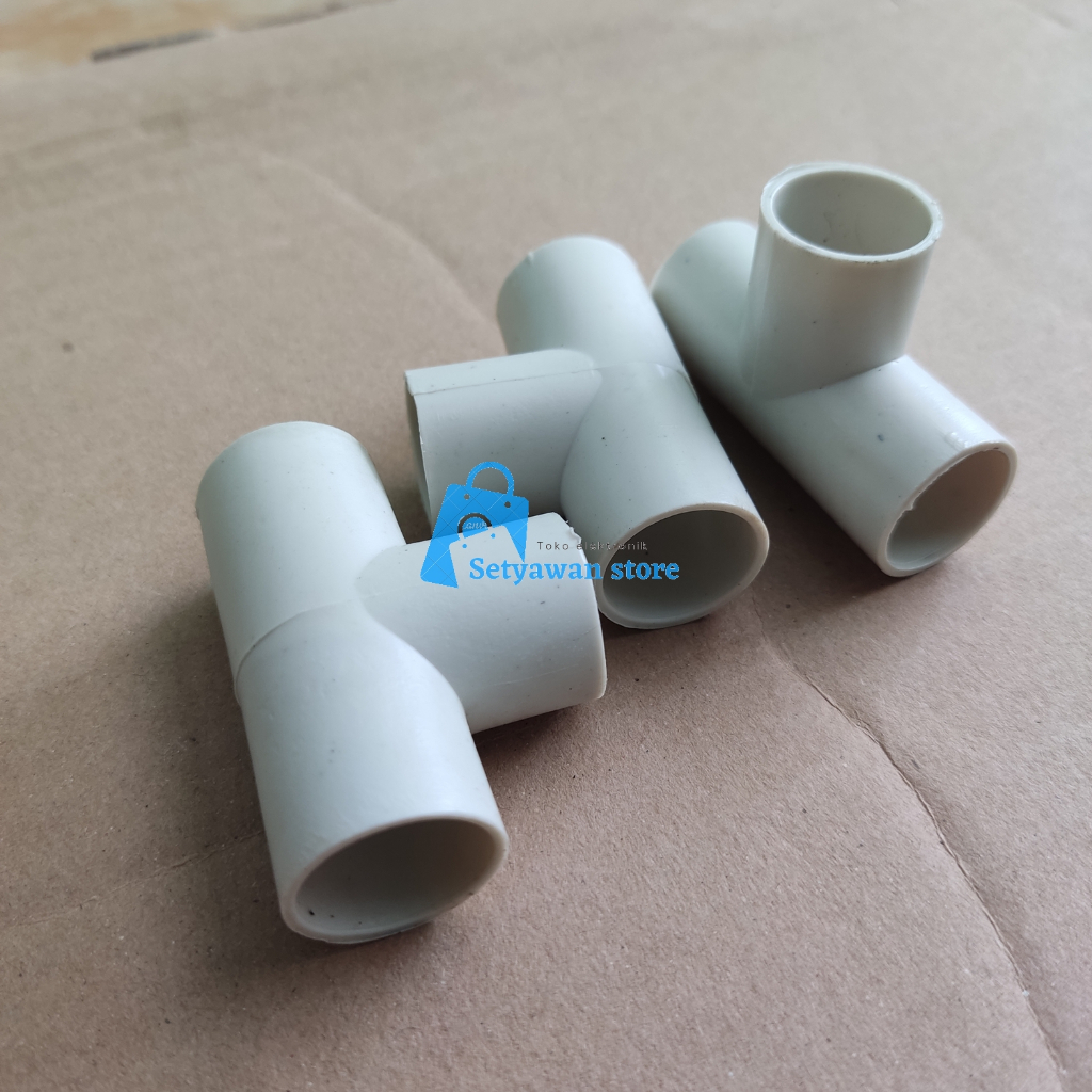 Tee T Te Fitting Sambungan Pipa Listrik 5/8 17mm Kualitas Bagus