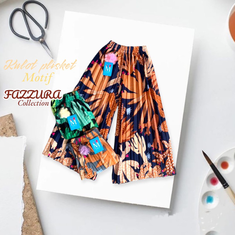 CELANA KULOT PLISKET MOTIF ANAK USIA 4-10 TAHUN / KULOT MOTIF KAKTUS / CELANA PLISKET MOTIF