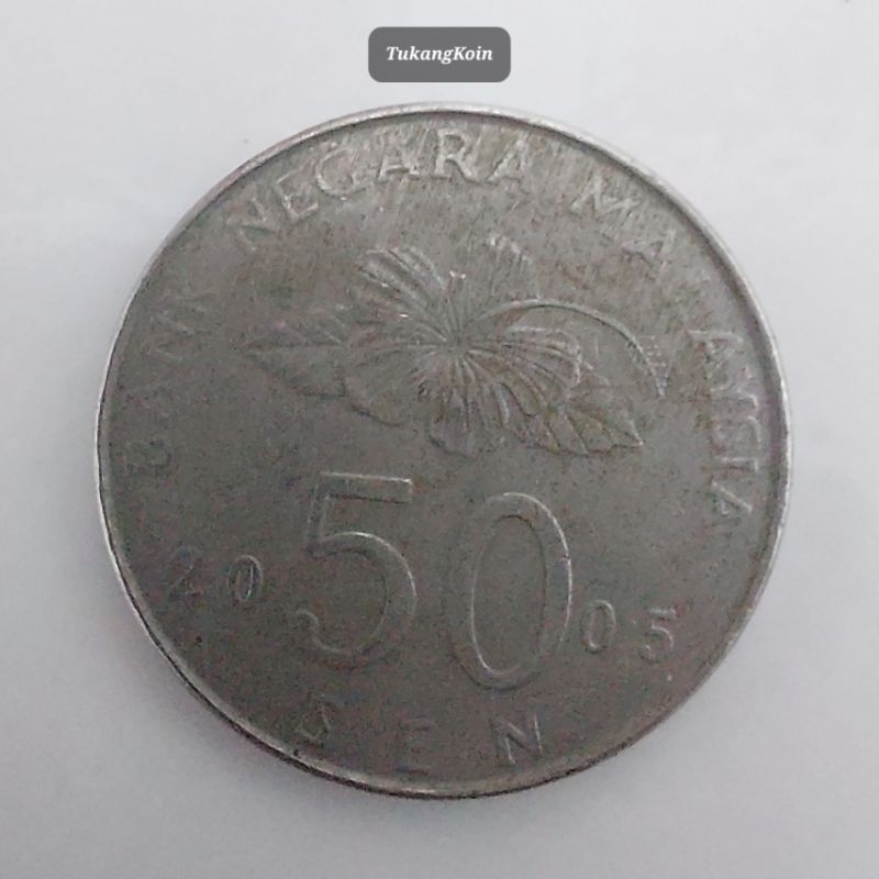 Uang Koin Malaysia 50 Sen Wau Seri Lama