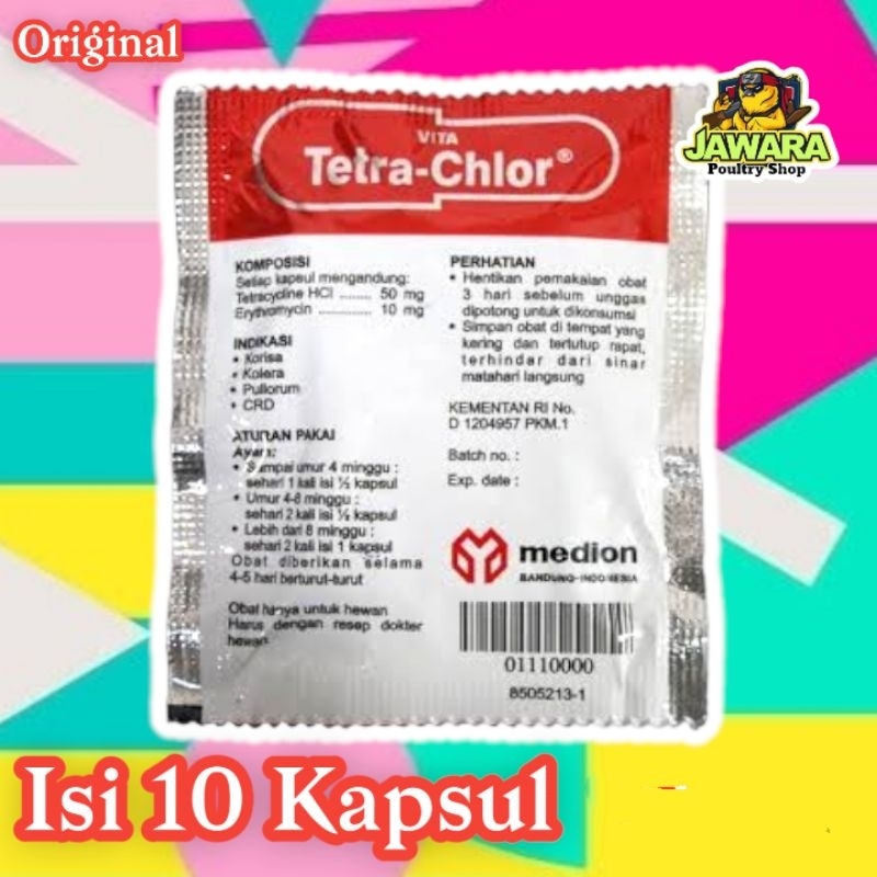 Vita Tetra Chlor 10 kapsul - Obat Ngorok Ayam