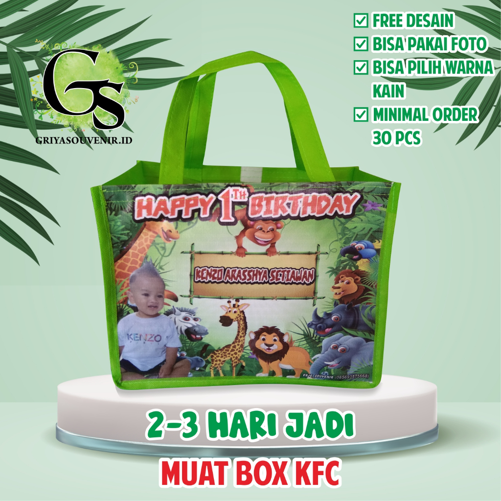 

TAS ULTAH ANAK / TAS ULANG TAHUN CUSTOM / GOODIE BAG ULTAH / ANIMAL