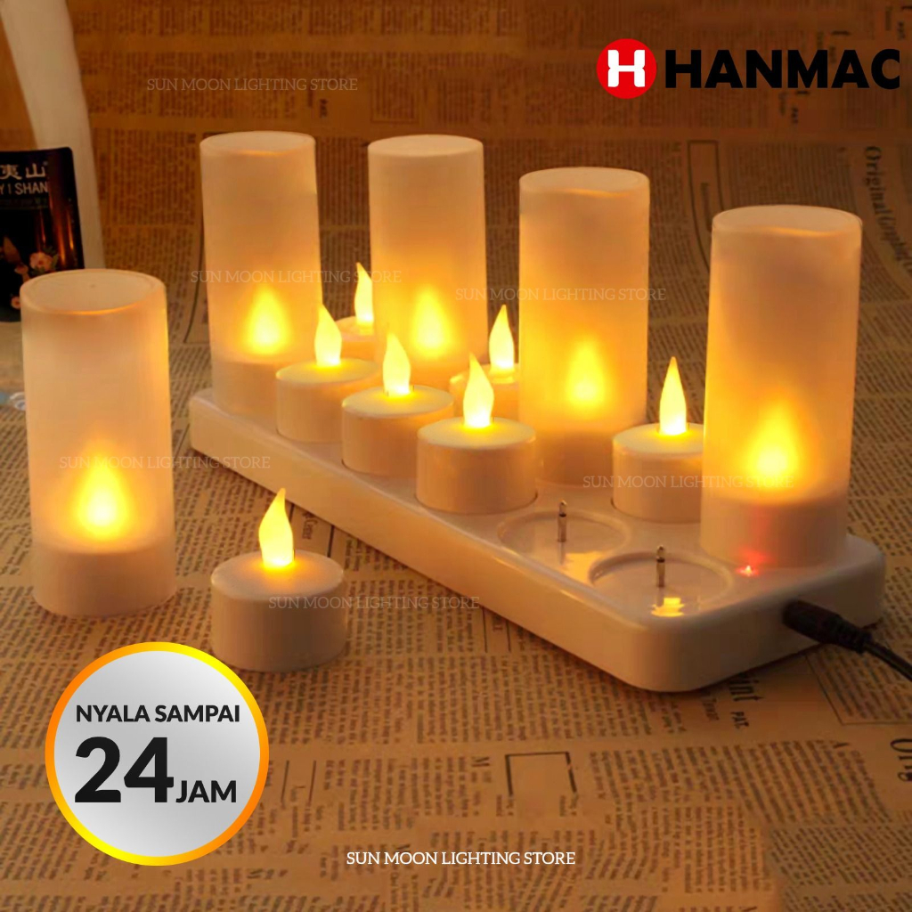 Lampu lilin led charger elektrik lampu tidur hias lampu bar pesta