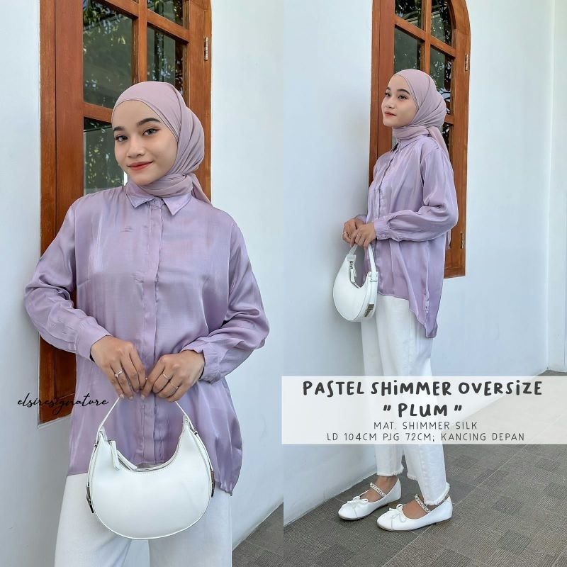 MOCA Pastel Shimmer Oversize Tunik Elsire ESL Meong Solo