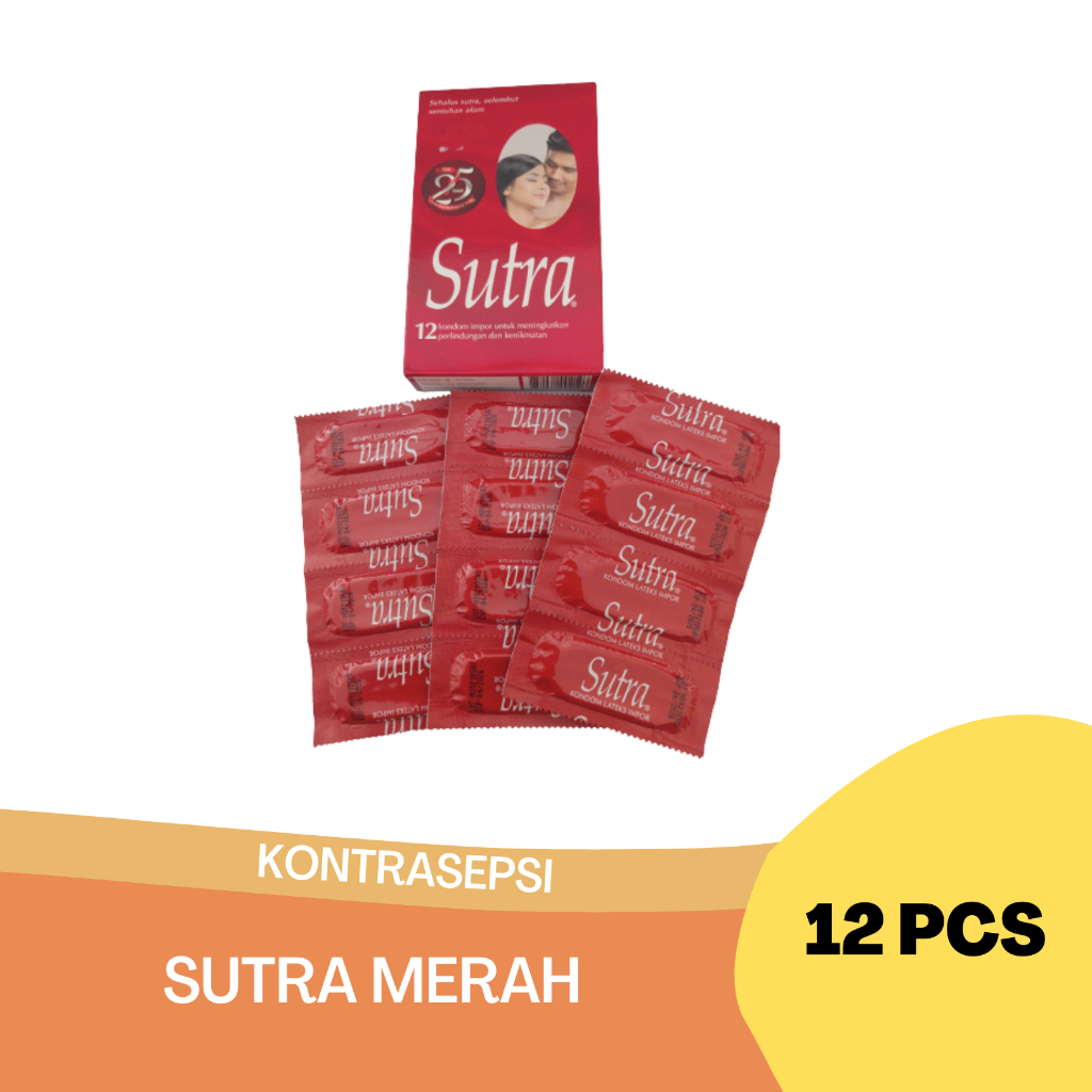 KONDOM SUTRA 1 BOX ISI 12(MERAH)