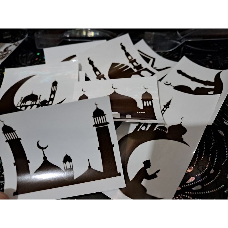 

Stiker Tranparant Muslim | Mosque Waterproff (isi 5)