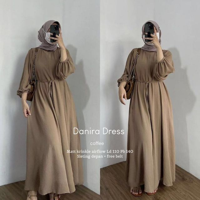 Gamis Terbaru DANIRA Dress Bahan Crinkle Airflow UKURAN LD 100 - 120 CM PJ 140 CM PT 55 CM Bisa Untuk Busui Friendly Gamis Wanita Terbaru 2023 Gamis hitam Dress crinkle jumbo premium Maxy dress kekinian Pakaian wanita