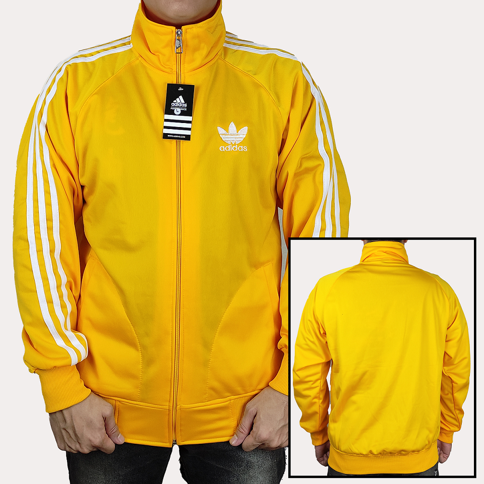 JAKET PRIA ADIDAS FIREBIRD KUNING LIST PUTIH SIZE M L XL XXL XXXL - JAKET OLAH RAGA PRIA - TRAINING 
