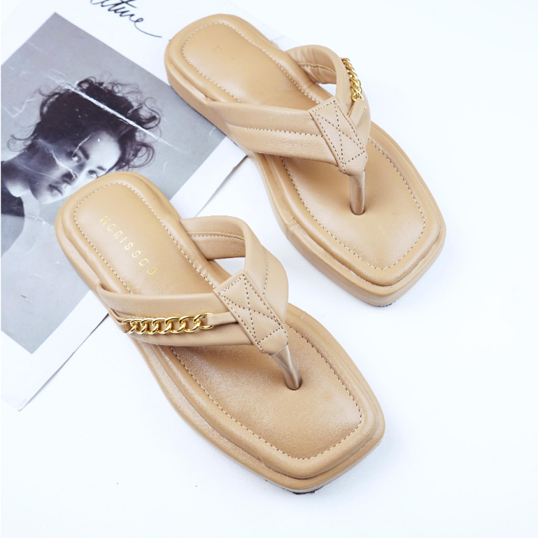 Sandal Wanita Sandal Jepit Empuk Strap Rantai AB 92