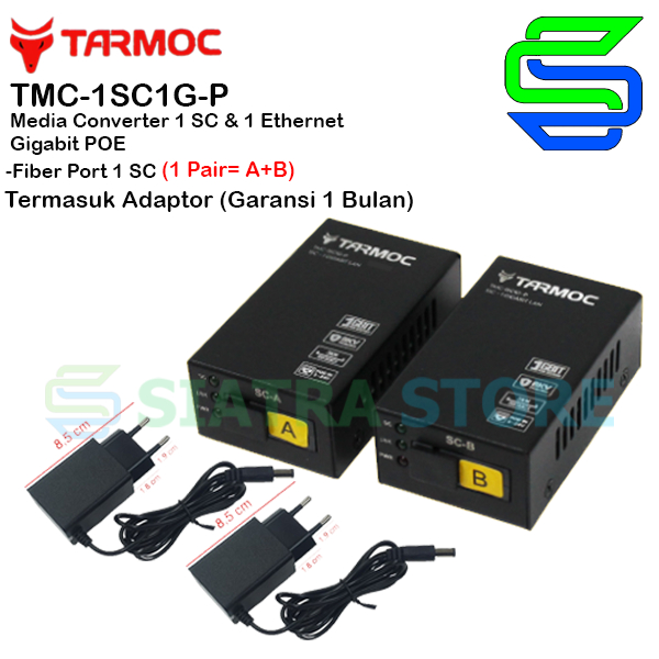 Tarmoc TMC-1SC1G-P | 1 FO 1 LAN Gigabit POE IN 5-24V HTB Mini GS-03A+B