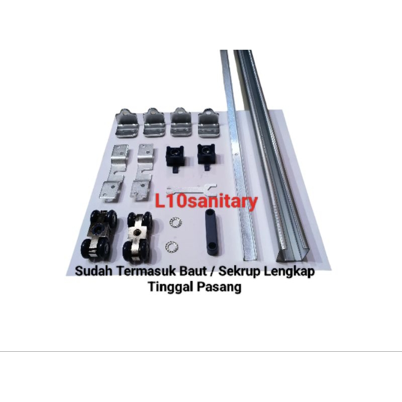 J4 / REL PINTU SLIDING GESER KAYU BESI ALUMUNIUM MURAH BAGUS 2,1 METER J4