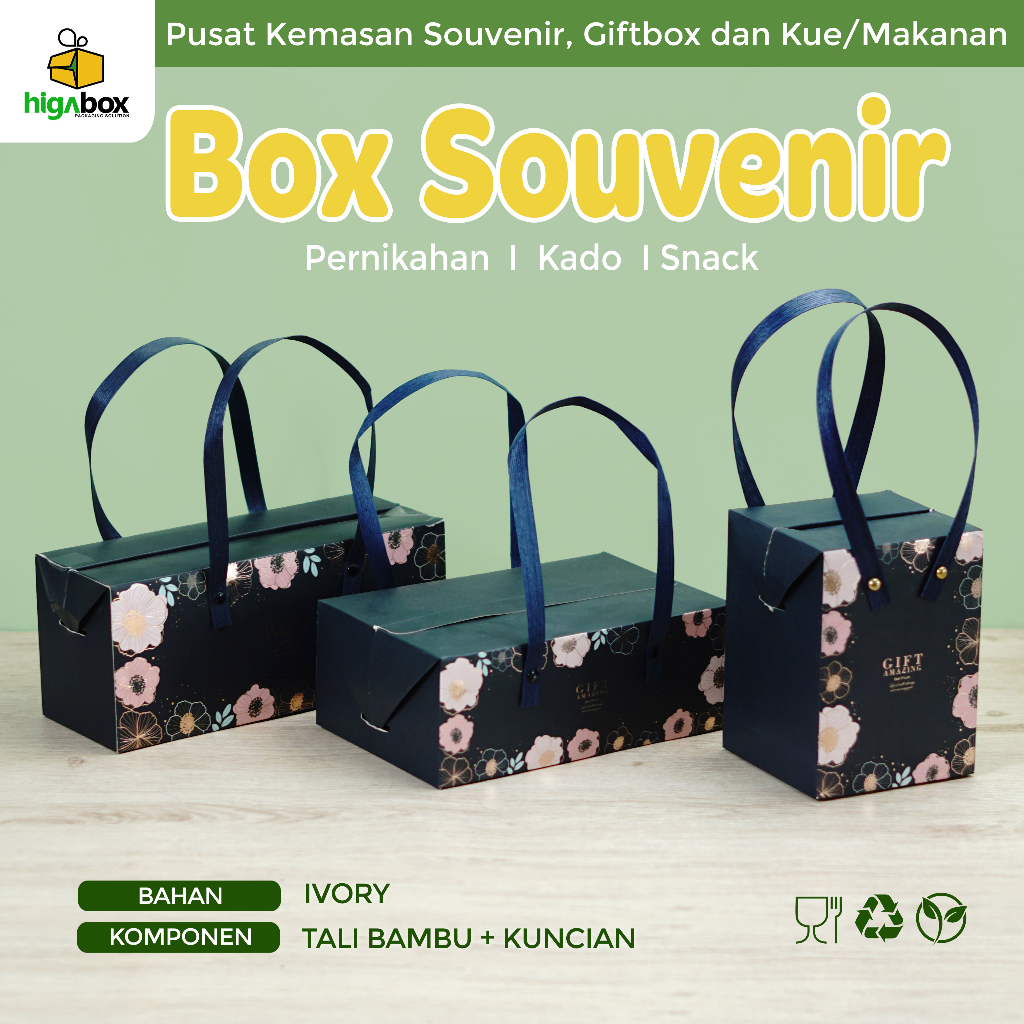 

Box Gable Handle Tali, Souvenir Box, Gift Box, Hampers, Kemasan Packaging I BA05