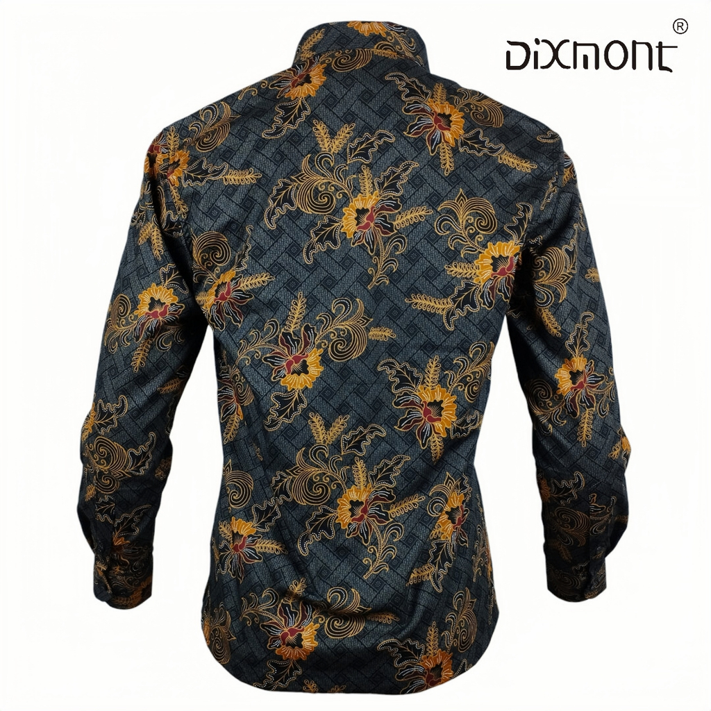 Dixmont Kemeja Pria Batik Panjang Hem BL01523