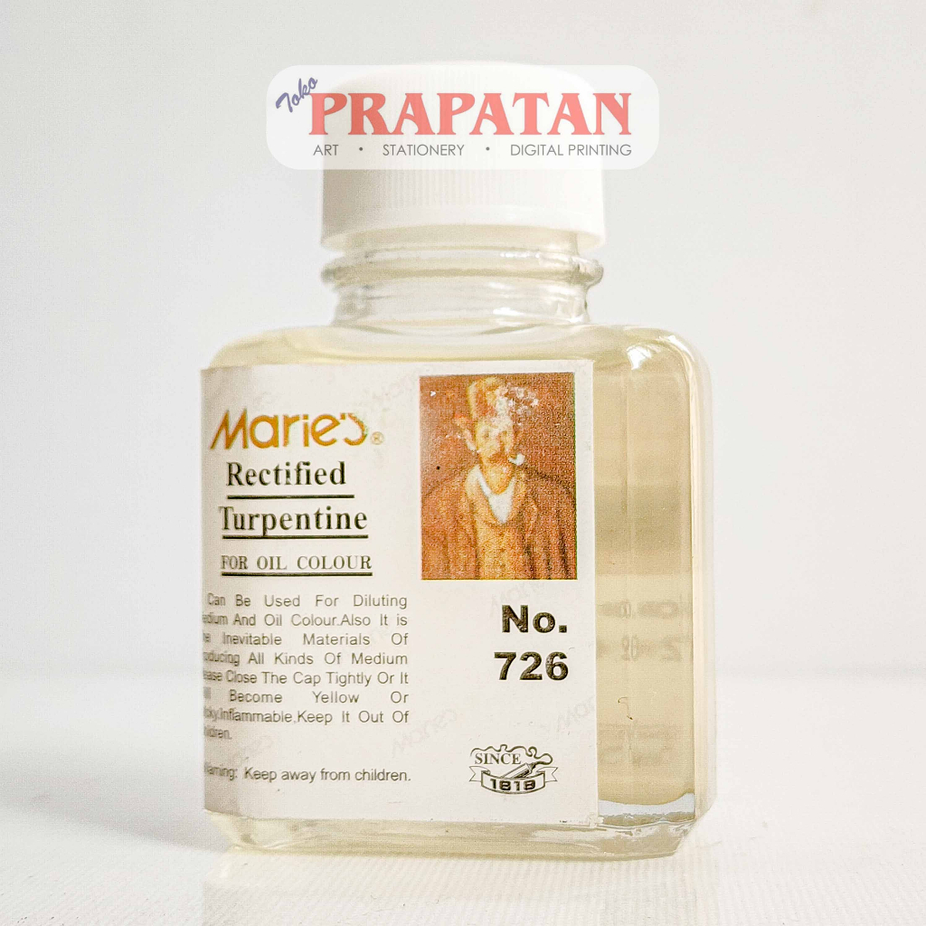 

Maries 726 Rectified Turpentine 75ml | Medium Cat Minyak