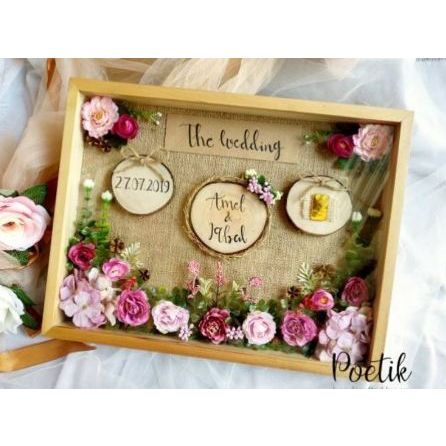 Mahar pernikahan rustic pigura mahar uang logam seserahan