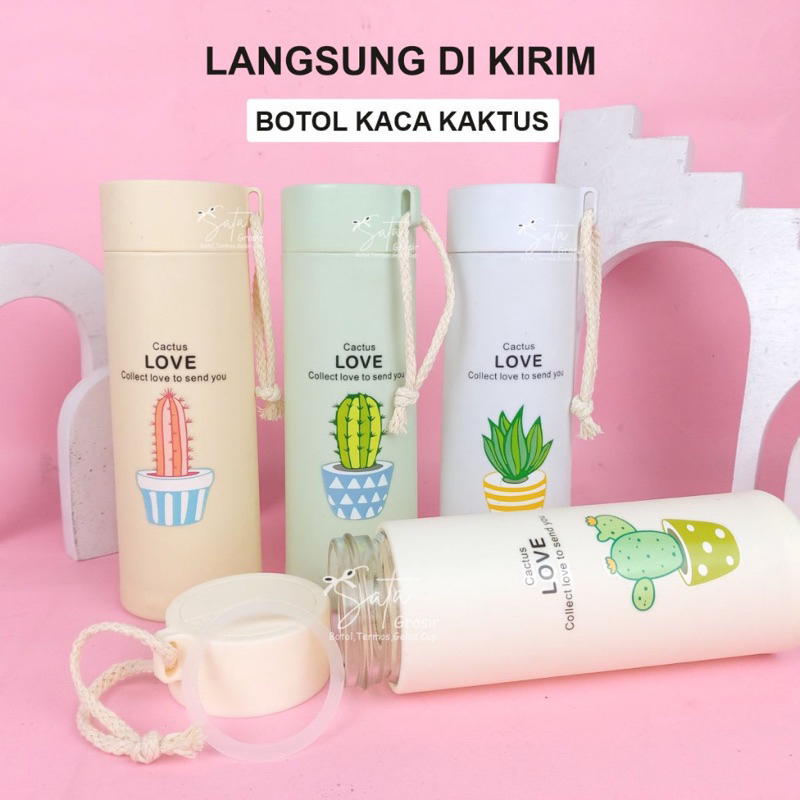 BOTOL KACA KAKTUS / tumbler kaktus kaca termos / kaktus kaca souvenir botol / BOTOL KAKTUS TERMOS KA