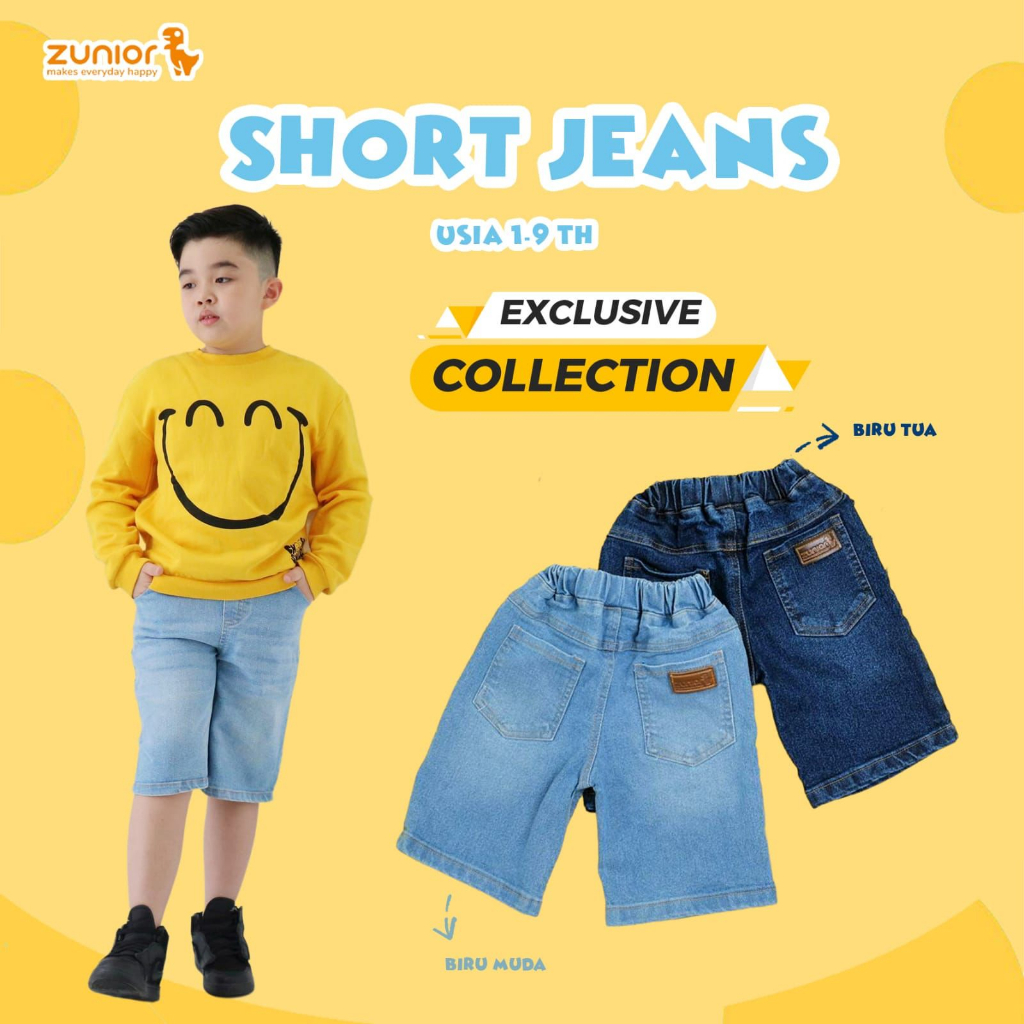 Celana Jeans  Pendek SHORT JEANS Anak Premium Zunior