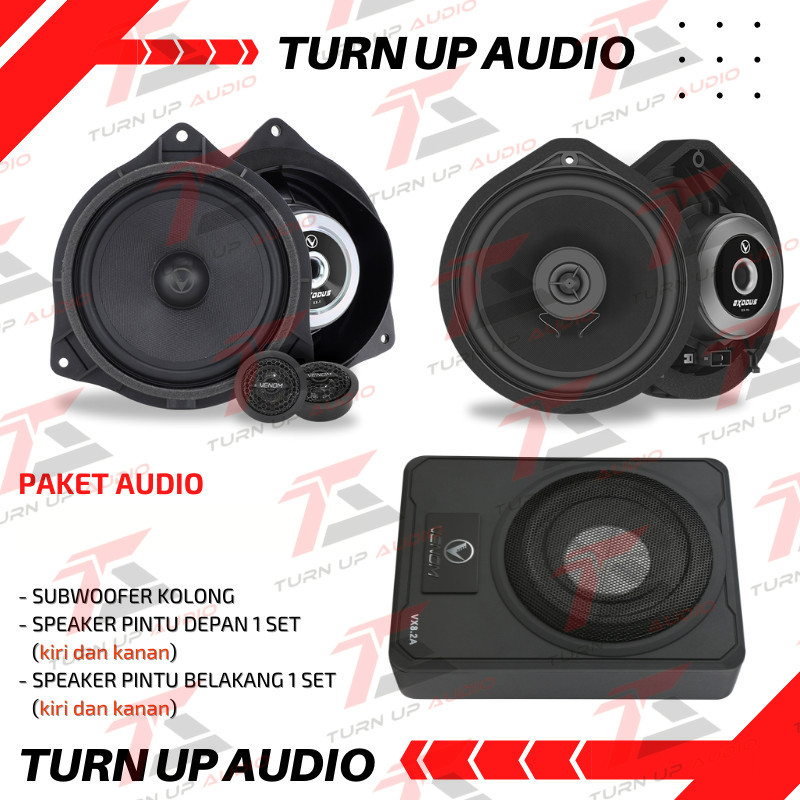 Paket audio mobil venom exodus speaker pintu depan speaker pintu belakang venom exodus dan sub kolon