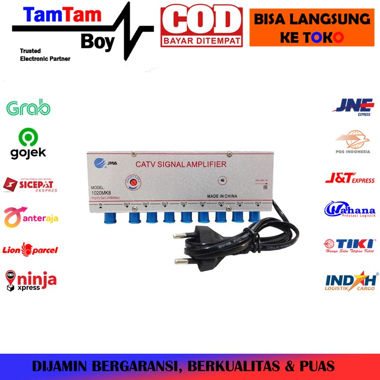 Penguat Sinyal TV CATV Amplifier Booster Indoor 20db 8 Way Splitter JMA 1020MK8 Untuk TV Digital DVB