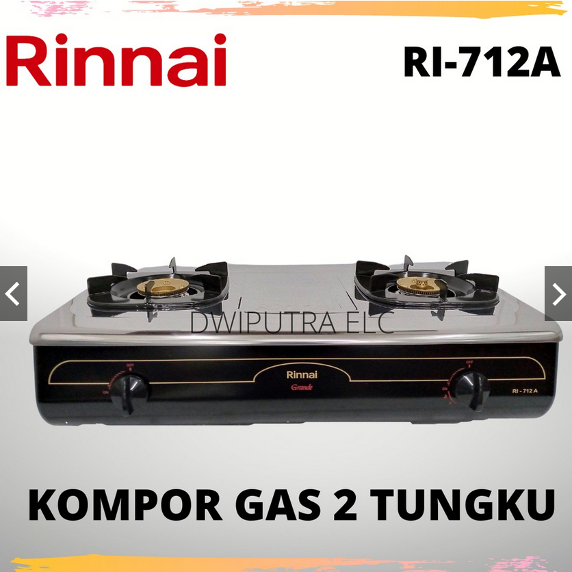 KOMPOR GAS 2 TUNGKU RINNAI RI712A AF RI 712 A ATAU 712 AF API BESAR