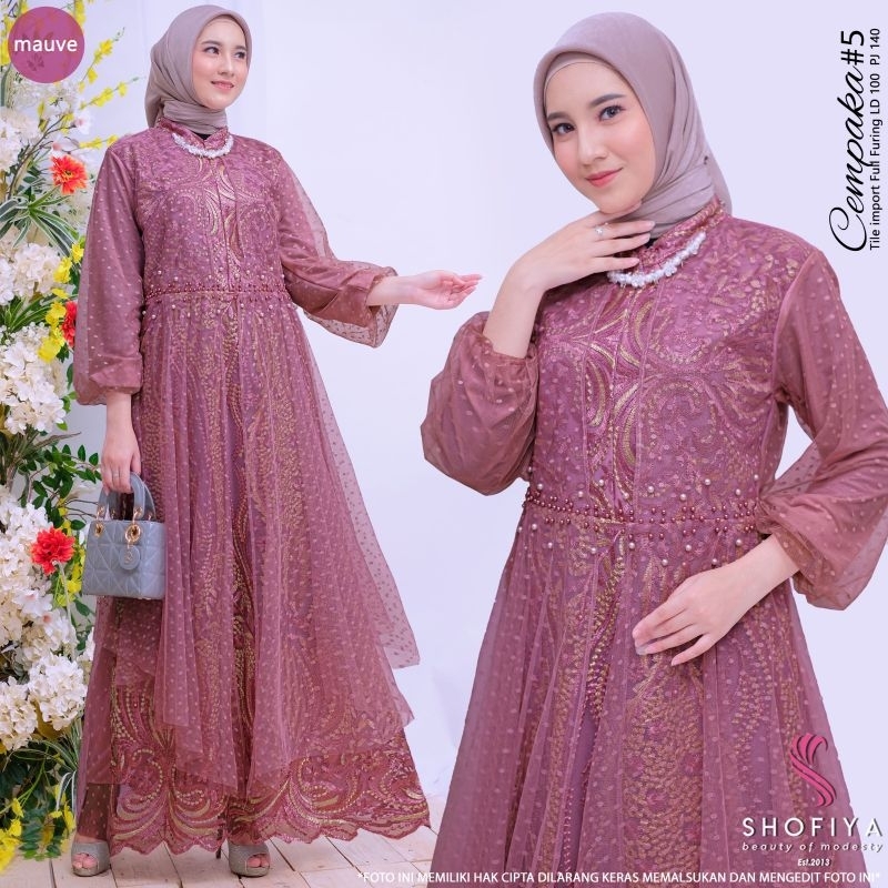 [READY] CEMPAKA • GHENDIS BY SHOFIYA GAMIS DRESS PESTA BROKLAT WANITA MUSLIM