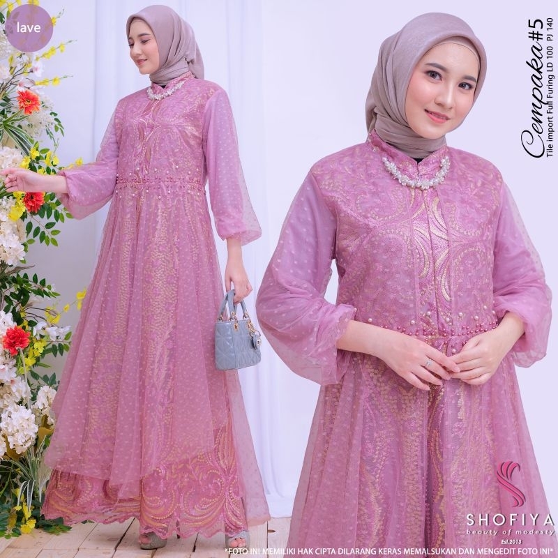 [READY] CEMPAKA • GHENDIS BY SHOFIYA GAMIS DRESS PESTA BROKLAT WANITA MUSLIM