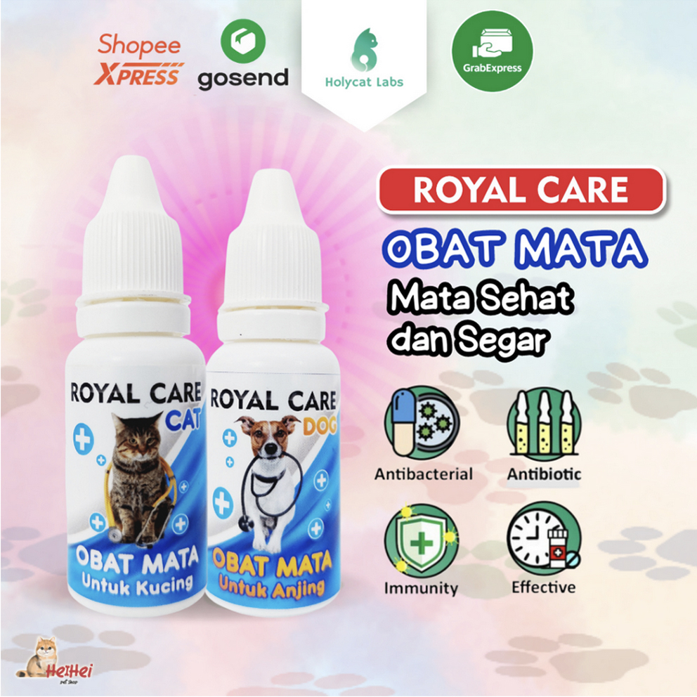 Royal Care Obat Mata Tetes Kucing 10 ML Ampuh Mengobati Mata Iritasi Bengkak Belekan - Healthy Eye Cat Kitten