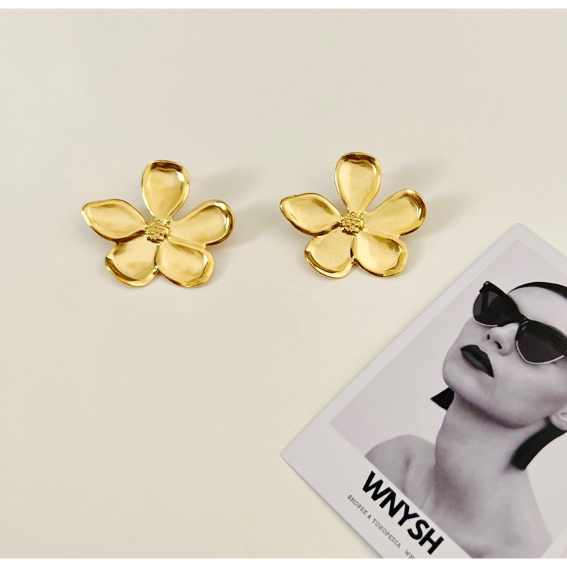 Floyina Earrings ; Stainless steel earrings; Anti karat anting ; hypoalergenic earrings