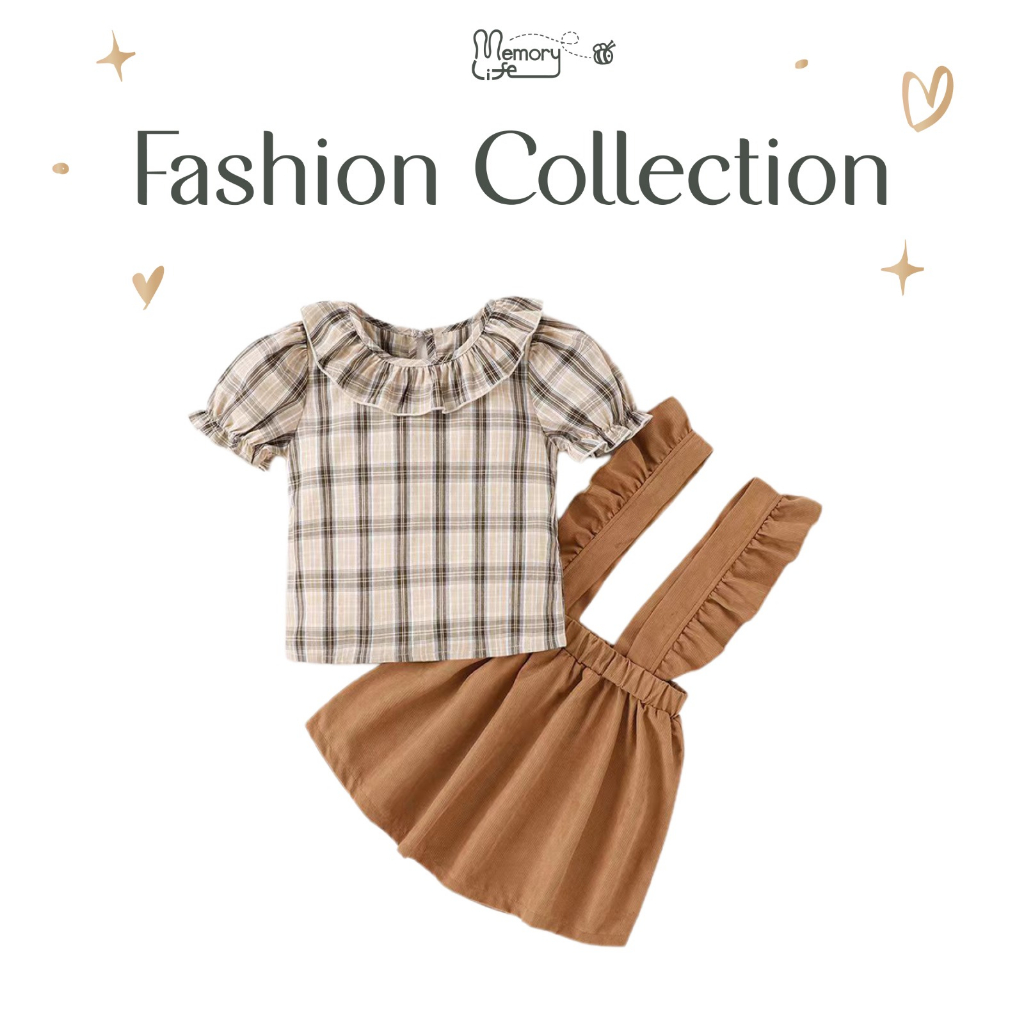MemoryLife - Brownies Overall Set | Overall Premium Anak Perempuan Umur 3 Tahun - 8 Tahun