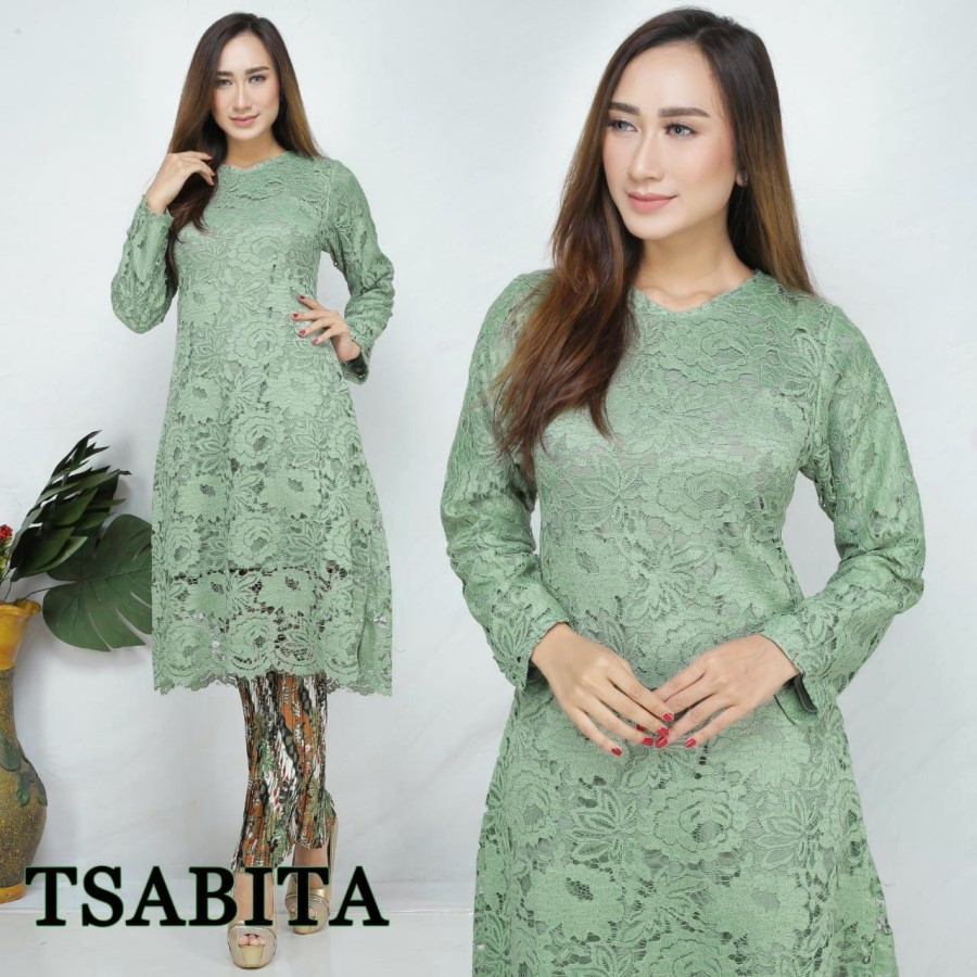 SET Kebaya Brokat / Kebaya Tunik / Kebaya Longcape dengan Warna wardah