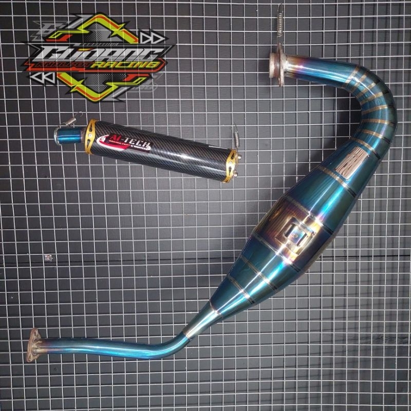 Knalpot Ninja R RR SS Aitech Carbon Bluemoon