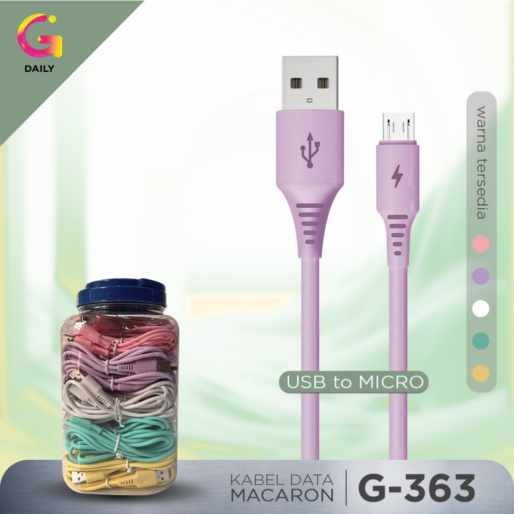 Kabel Data Macaron Color Micro USB Fast Charging | G-363 Cable Android 1M