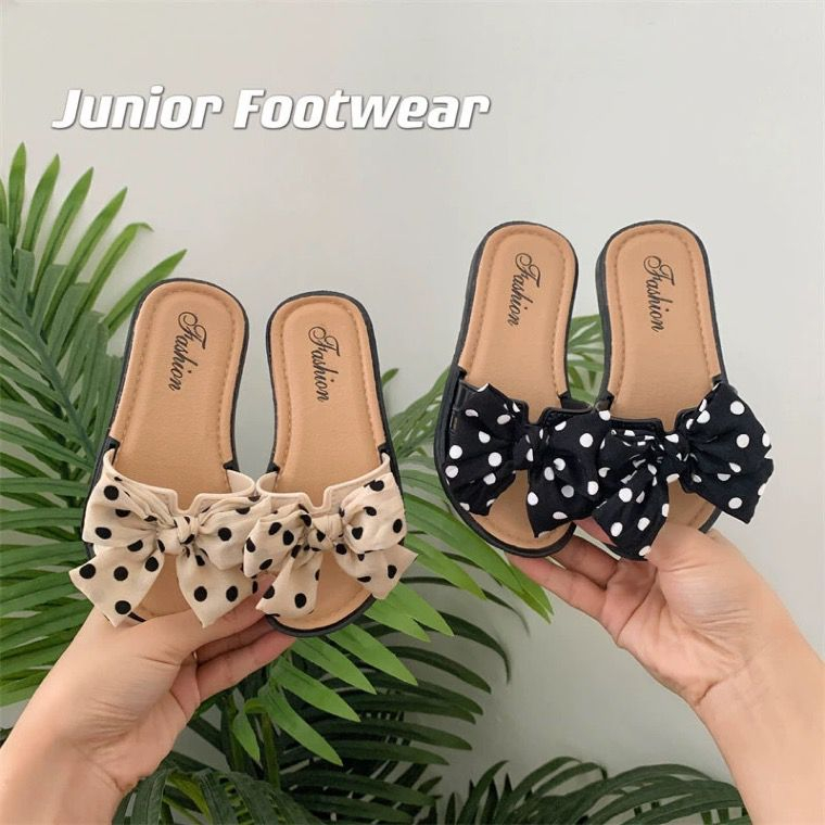 LITTLE POLKA RIBBON 1601 Sandal Anak Selop Karet Import Berkualitas 2-8 Tahun / Sandal  Selop Anak Perempuan PIta Terabru