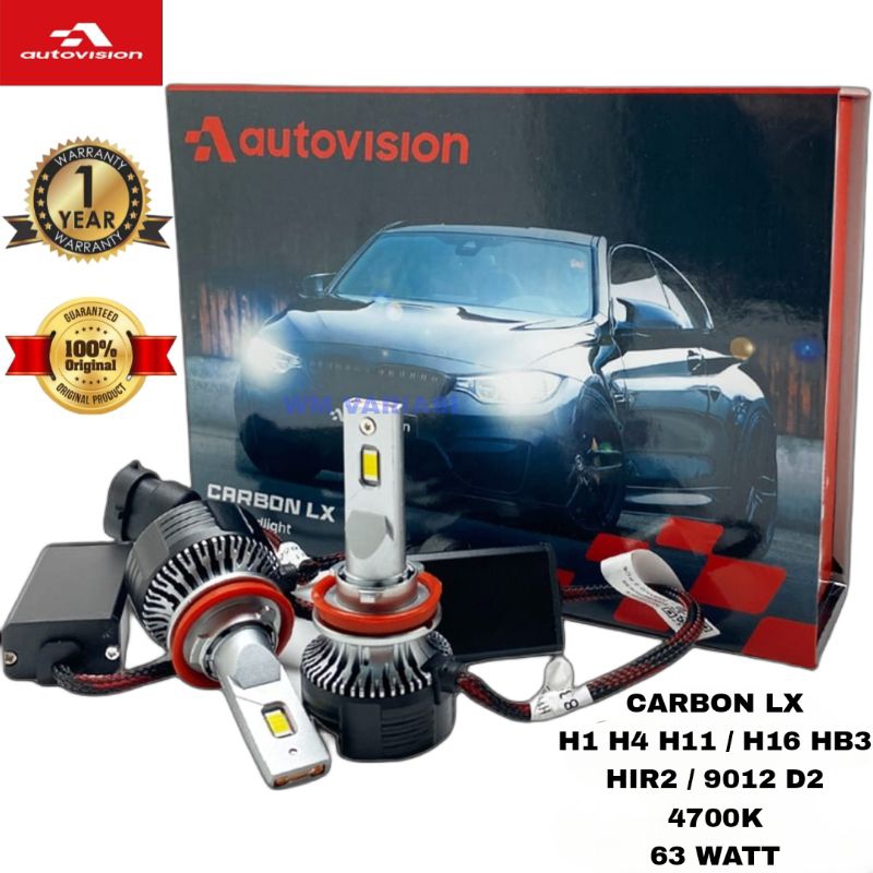 LED Headlamp H4 H11 / H16 / H8 / H9 HB3 D2 H1 HIR2 / 9012 Autovision Carbon LX 4700K 126W Headlight 
