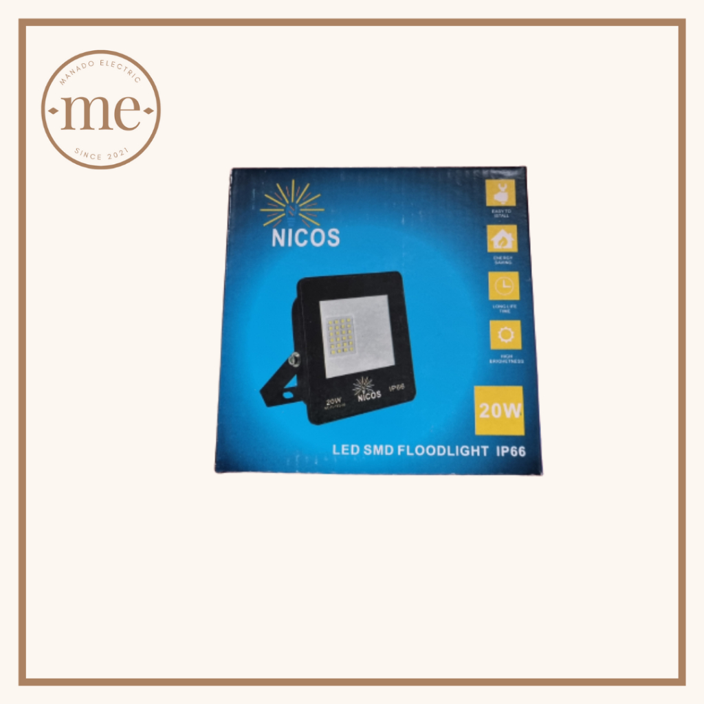 Lampu Sorot LED 20 Watt Nicos - Cool Daylight (Putih)