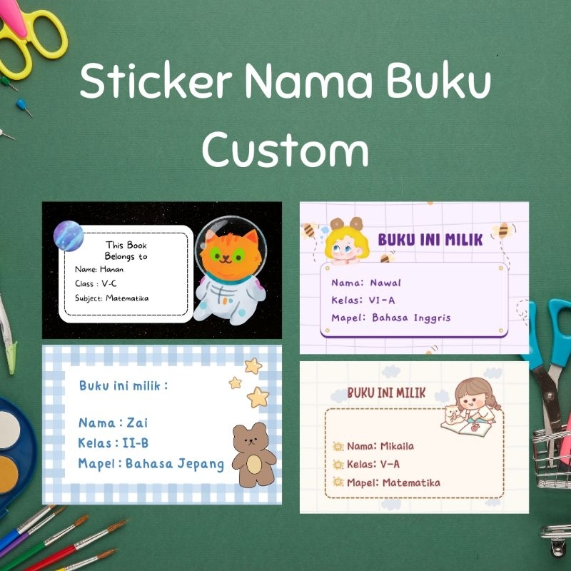 

Sticker Nama Buku Custom