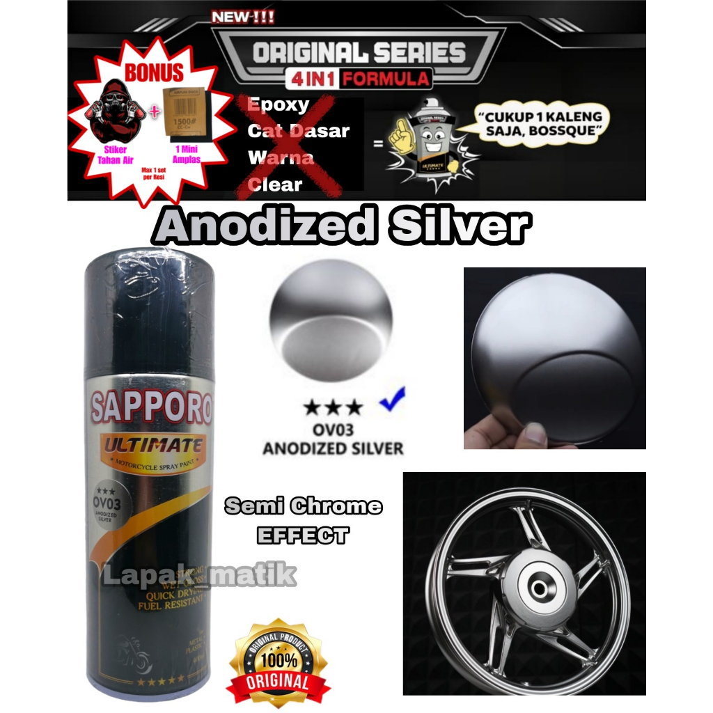 Pilok Sapporo Ultimate ANODIZED SILVER OV03 OVO3 0V03 ALUMUNIUM SILVER