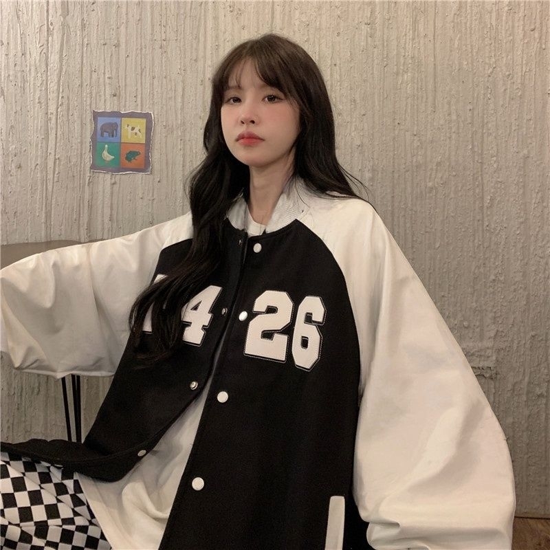 Jaket Varsity Baseball Big Size ( S - 6XL ) E4 26 Jaket Bisbol Bomber Kancing FLeece Unisex 6XL 5XL 4XL 3XL 2XL XL L M XXXL XXXXL Jacket Reglan Boy Girl Jumbo Mix Kombinasi 2 Warna Two Tone Street Style Hip HOP Navy Hitam Putih Maroon Biru Elektrik Benhur