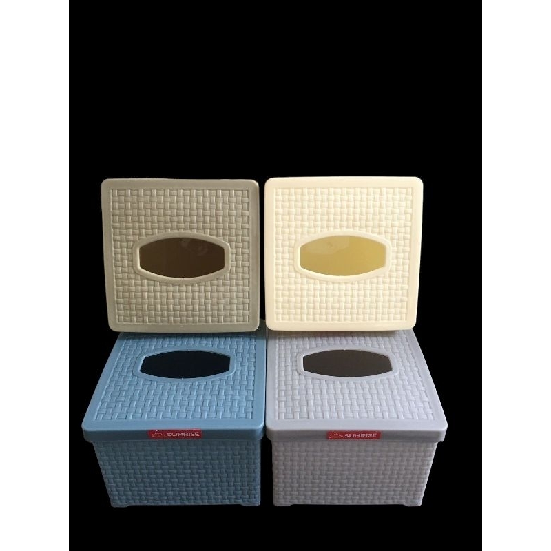 apollo kotak tissue segi plastik motif rotan/tempat tissue segi