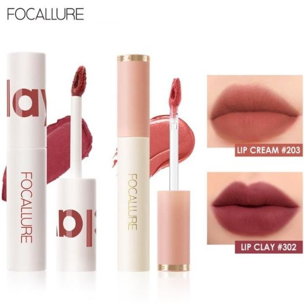 FOCALLURE Lipstik Cream Velvet-Mist Matte Lip Clay Kosmetik Bibir Tahan Lama